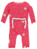 KicKee Pants Red Ginger Full Moon Muffin Ruffle Coverall with Zipper, KicKee Pants, CM22, Coverall, KicKee, KicKee Pants, KicKee Pants Astronomy, KicKee Pants Coverall, KicKee Pants Coverall 