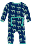 KicKee Pants Flag Blue Unicorns Muffin Ruffle Coverall with Zipper, KicKee Pants, CM22, Coverall, Coverall with Zipper, Els PW 5060, KicKee, KicKee Pants, KicKee Pants Coverall, KicKee Pants 