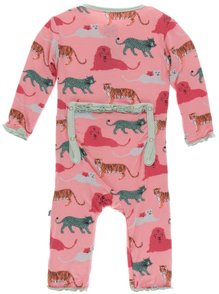 KicKee Pants Strawberry Big Cats Muffin Ruffle Coverall with Zipper, KicKee Pants, CM22, Coverall, Coverall with Zipper, KicKee, KicKee Pants, KicKee Pants Coverall, KicKee Pants Coverall wit
