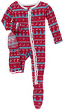 KicKee Pants Nordic Print Layette Ruffle Footie with Zipper, KicKee Pants, All Things Holiday, Black Friday, Christmas, Christmas in July, CM22, Cyber Monday, Els PW 8258, End of Year, End of
