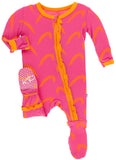 KicKee Pants Carnival Feathers Layette Classic Ruffle Footie with Zipper, KicKee Pants, Brazil, Carnival Feathers, CM22, Cyber Monday, Els PW 5060, Els PW 8258, End of Year, End of Year Sale,