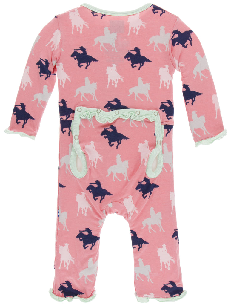KicKee Pants Strawberry Cowgirl Muffin Ruffle Coverall with Zipper