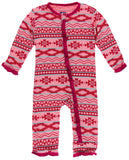 KicKee Pants Strawberry Mayan Layette Classic Ruffle Coverall with Zipper, KicKee Pants, Black Friday, cf-size-3-6-months, cf-type-coverall, cf-vendor-kickee-pants, Classic Ruffle Coverall, C