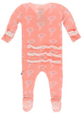 KicKee Pants Blush Happy Tornado Classic Ruffle Footie with Zipper, KicKee Pants, Black Friday, Blush Happy Tornado, Blush Tornado, Classic Ruffle Footie, Classic Ruffle Footie with Zipper, C
