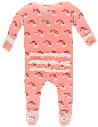 KicKee Pants Blush Rainbow Classic Ruffle Footie with Zipper, KicKee Pants, Black Friday, Blush Rainbow, Classic Ruffle Footie, Classic Ruffle Footie with Zipper, CM22, Cyber Monday, Els PW 8