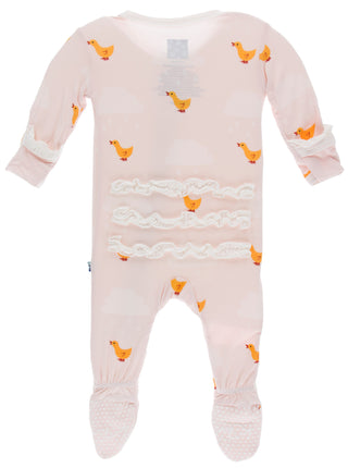 KicKee Pants Macaroon Puddle Duck Classic Ruffle Footie with Zipper, KicKee Pants, Black Friday, Classic Ruffle Footie, Classic Ruffle Footie with Zipper, CM22, Cyber Monday, Els PW 8258, End