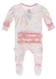 KicKee Pants Natural Sea Garden Classic Ruffle Footie with Zipper, KicKee Pants, Classic Ruffle Footie, CM22, Footie with Zipper, KicKee, KicKee Footie, KicKee Footie with Zipper, KicKee Ocea