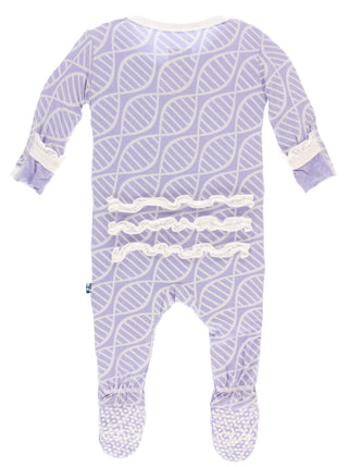 KicKee Pants Lilac Double Helix Classic Ruffle Footie with Zipper, KicKee Pants, Classic Ruffle Footie, Classic Ruffle Footie with Zipper, CM22, Els PW 5060, KicKee Pants Astronomy, KicKee Pa