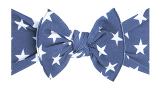 Baby Bling Blue Star Printed Knot Headband, Baby Bling, 4th of July, 4th of July Hair Accessory, 4th of July Headband, Babby Bling headband, Baby Bling, Baby Bling 4th of July Headband, Baby 