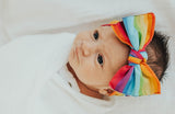 Baby Bling Rainbow Bright Printed Knot Headband *Basically Bows & Bowties EXCLUSIVE*, Baby Bling, Baby Bling, Baby Bling Bows, Baby Bling Collaboration, Baby bling Exclusive Headband, Baby Bl