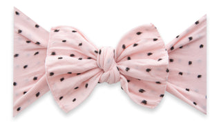 Baby Bling Rose Quartz w/Black Dots Shabby Patterned Knot Headband, Baby Bling, Baby Baby Bling Headbands, Baby Bling, Baby Bling Fall 2020, Baby Bling Fall 2020 Collection, Baby Bling Headba