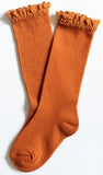 Little Stocking Co Lace Top Knee High Socks - Pumpkin Spice, Little Stocking Co, cf-size-0-6-months, cf-size-7-10y, cf-type-knee-high-socks, cf-vendor-little-stocking-co, Fall 2021, Little St