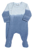 Coccoli Blue Tie Dye Slub Jersey Footie with Zipper, Coccoli, CM22, Footie - Basically Bows & Bowties