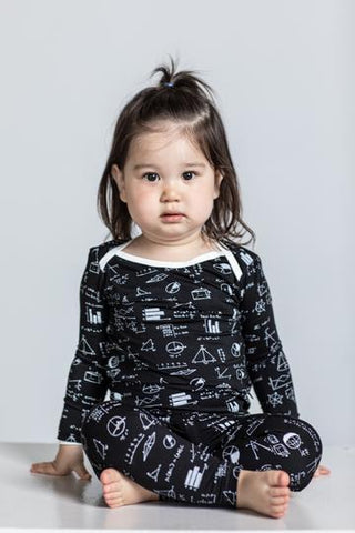 Peregrine Kidswear Chalk Math 2pc Pajama Set, Peregrine Kidswear, Bamboo Pajamas, cf-size-6y, cf-type-pajama-set, cf-vendor-peregrine-kidswear, CM22, Els PW 5060, Pajamas, Peregrine, Peregrin