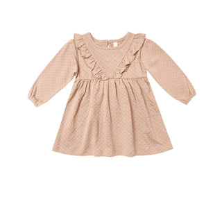 Quincy Mae Long Sleeve Ruffle V Dress - Petal, Quincy Mae, cf-size-18-24-months, cf-type-dress, cf-vendor-quincy-mae, Dress, Quincy Mae, Quincy Mae AW21, Quincy Mae Dress, Quincy Mae Long Sle