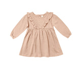 Quincy Mae Long Sleeve Ruffle V Dress - Petal, Quincy Mae, cf-size-18-24-months, cf-type-dress, cf-vendor-quincy-mae, Dress, Quincy Mae, Quincy Mae AW21, Quincy Mae Dress, Quincy Mae Long Sle