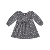 Quincy Mae Long Sleeve Ruffle V Dress - Dark Floral, Quincy Mae, Dress, Quincy Mae, Quincy Mae AW21, Quincy Mae Dark Floral, Quincy Mae Dark Sea, Quincy Mae Dress, Quincy Mae Long Sleeve Ruff