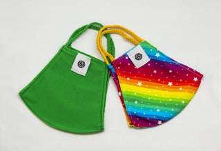 Pom Masks by Pomchies - Rainbow / Solid Green, Pomchies, Els PW 11399, Face Mask, Face Mask by Pomchies, Face Mask for Adults, Face Mask Pomchie, Mask, Pocmhies Face Mask, POM MASKS, Pom Mask