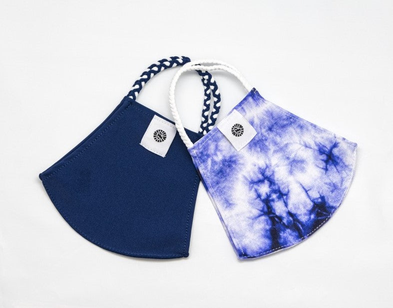 Pom Masks by Pomchies Indigo Tie Dye / Solid Navy Basically Bows