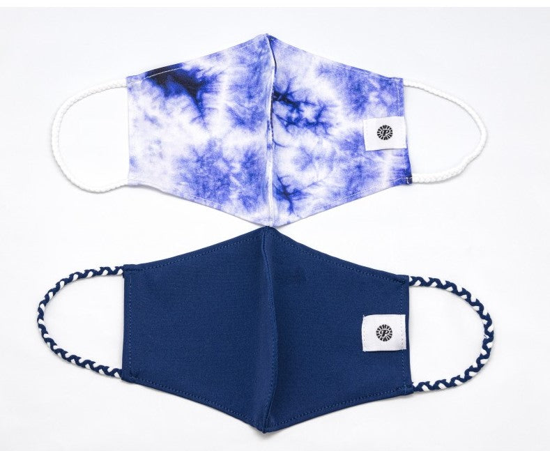 Pom Masks by Pomchies Indigo Tie Dye / Solid Navy Basically Bows