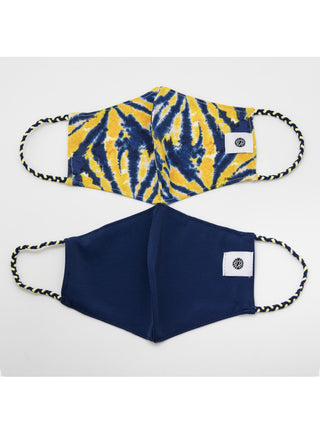 Pom Masks by Pomchies - Sunshine Tie Dye / Solid Navy Blue, Pomchies, Els PW 11399, Face Mask, Face Mask by Pomchies, Face Mask for Adults, Face Mask Pomchie, Mask, Pocmhies Face Mask, Pom Ma