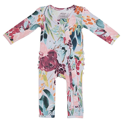 Posh Peanut Forest Queen Ruffle Zippered One Piece, Posh Peanut, Infant Clothing, Posh Peanut, Posh Peanut Dusk Rose, Posh Peanut Dusk Rose Ruffle Zippered One Piece, Posh Peanut Romper, Posh