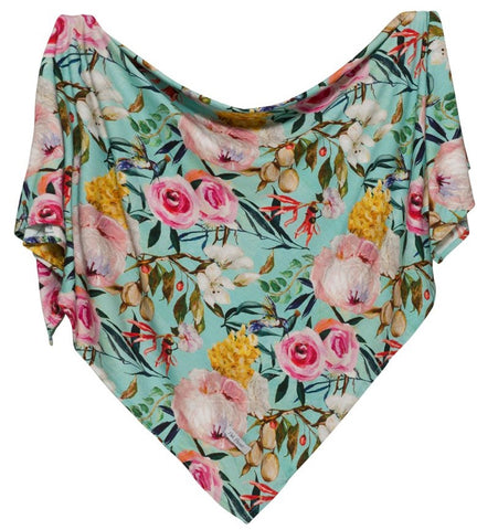 Posh peanut aqua floral swaddle discount