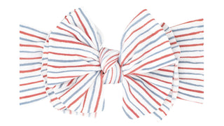 Baby Bling Americana Stripe Printed FAB-BOW-LOUS Headband, Baby Bling, 4th of July, 4th of July Hair Accessory, 4th of July Headband, Babby Bling headband, Baby Bling, Baby Bling 4th of July 