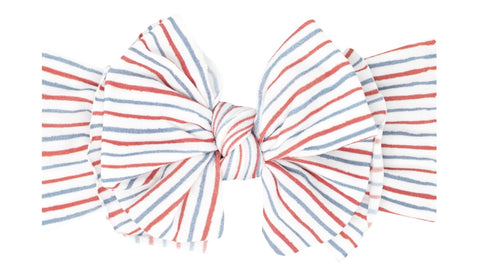 Baby Bling Americana Stripe Printed FAB-BOW-LOUS Headband, Baby Bling, 4th of July, 4th of July Hair Accessory, 4th of July Headband, Babby Bling headband, Baby Bling, Baby Bling 4th of July 