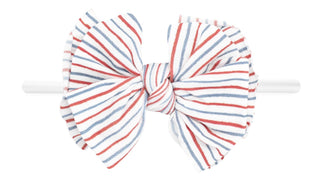Baby Bling Americana Stripe / White FAB-BOW-LOUS Skinny Headband, Baby Bling, 4th of July, 4th of July Hair Accessory, 4th of July Headband, Americana Stripe, Babby Bling headband, Baby Bling