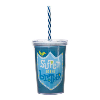 Super Big Brother Cup w/Straw, C.R. Gibson, Big Brother, Big Brother Gift, Brother, C.R. Gibson, C.R. Gibson Super Big Brother Cup w/Straw, cf-type-cup, cf-vendor-c-r-gibson, CR Gibson, CR Gi