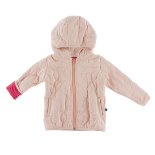 KicKee Pants Solid Peach Blossom / Taffy Quilted Jacket w/Sherpa Lined Hood, KicKee Pants, CM22, KicKee, KicKee Pants, KicKee Pants First Day of School, KicKee Pants Solid Peach Blossom / Taf