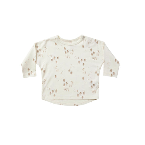 Quincy Mae Long Sleeve Tee - Woodland, Quincy Mae, cf-size-3-6-months, cf-type-shirts-&-tops, cf-vendor-quincy-mae, Quincy Mae, Quincy Mae AW22, Quincy Mae Long Sleeve Tee, Quincy Mae Pecan, 
