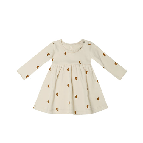 Quincy Mae Long Sleeve Jersey Dress - Moons, Quincy Mae, Dress, Quincy Mae, Quincy Mae AW21, Quincy Mae Dress, Quincy Mae Long Sleeve Jersey Dress, Quincy Mae Moons, Dress - Basically Bows & 