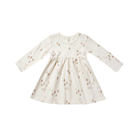 Quincy Mae Long Sleeve Jersey Dress - Woodland, Quincy Mae, cf-size-12-18-months, cf-type-dresses, cf-vendor-quincy-mae, Dress, Dresses, Quincy Mae, Quincy Mae AW22, Quincy Mae Dress, Quincy 