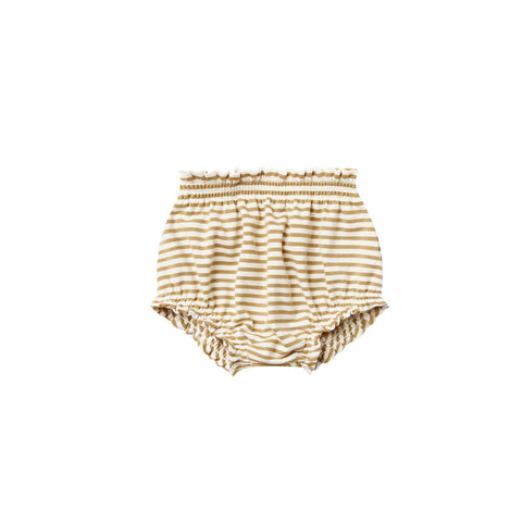 Quincy Mae Gathered Bloomer - Gold Stripe, Quincy Mae, cf-size-18-24-months, cf-type-bloomer, cf-vendor-quincy-mae, Quincy Mae, Quincy Mae Bloomer, Quincy Mae Gathered Bloomer, Quincy Mae Gat