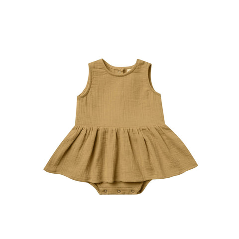Quincy Mae Skirted Tank Romper - Gold, Quincy Mae, cf-size-12-18-months, cf-size-18-24-months, cf-size-2-3y, cf-size-6-12-months, cf-type-romper, cf-vendor-quincy-mae, Quincy Mae, Quincy Mae 