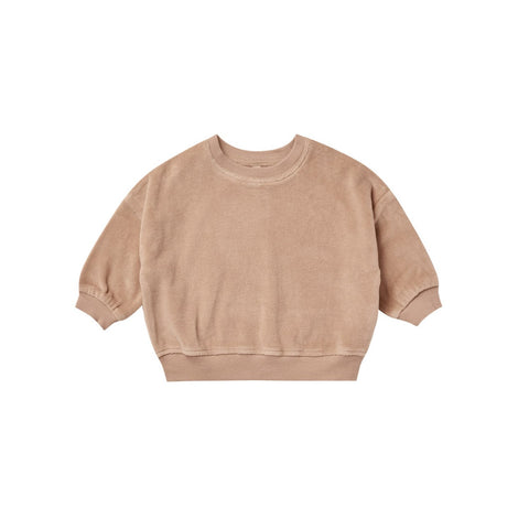Quincy Mae Velour Relaxed Sweatshirt - Blush, Quincy Mae, Blush, cf-size-3-6-months, cf-type-shirts-&-tops, cf-vendor-quincy-mae, Quincy Mae, Quincy Mae AW22, Quincy Mae Velour Relaxed Sweats