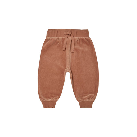 Quincy Mae Relaxed Velour Sweatpants - Clay, Quincy Mae, Quincy Mae, Quincy Mae AW21, Quincy Mae Clay, Quincy Mae Relaxed Velour Sweatpants, Pants - Basically Bows & Bowties