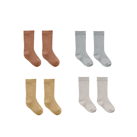 Quincy Mae Socks Set - Clay / Dusty Blue / Honey / Ash, Quincy Mae, Baby Socks, Quincy Mae, Quincy Mae Ash, Quincy Mae AW21, Quincy Mae Baby Socks, Quincy Mae Clay, Quincy Mae Dusty Blue, Qui