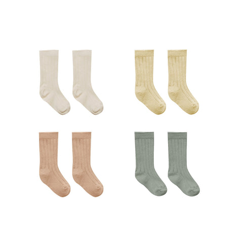 Quincy Mae Sock Set - Natural / Yellow / Apricot / Sea Green, Quincy Mae, Baby Socks, cf-size-12-24-months, cf-size-3-5y, cf-type-socks, cf-vendor-quincy-mae, Quincy Mae, Quincy Mae Baby Sock