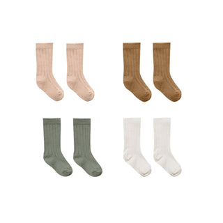 Quincy Mae Socks Set - Ivory / Basil / Petal / Walnut, Quincy Mae, Baby Socks, Quincy Mae, Quincy Mae AW21, Quincy Mae Baby Socks, Quincy Mae Basil, Quincy Mae Ivory, Quincy Mae Petal, Quincy