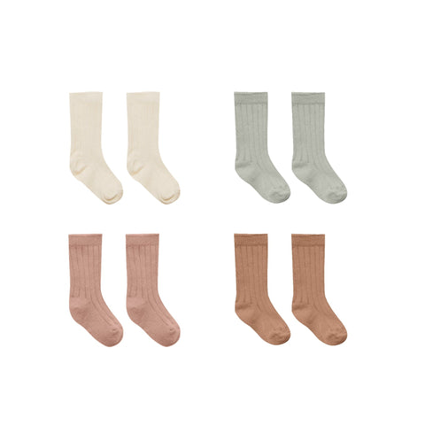 Quincy Mae Socks - Ivory / Pistachio / Lilac / Clay, Quincy Mae, cf-size-12-24-months, cf-size-3-5-years, cf-type-baby-&-toddler-socks-&-tights, cf-vendor-quincy-mae, Clay, Ivory, Lilac, Pist