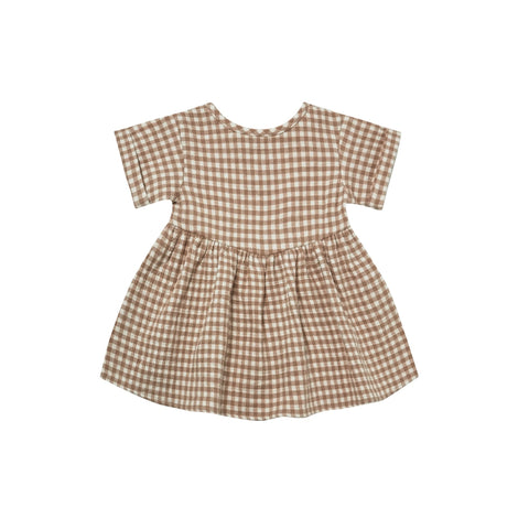 Quincy Mae Brielle Dress - Cocoa Gingham, Quincy Mae, Cocoa Gingham, Dress, Dresses, Quincy Mae, Quincy Mae AW22, Quincy Mae Brielle Dress, Quincy Mae Cocoa Gingham, Quincy Mae Dress, Dresses