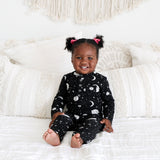 Posh Peanut Riley Cuffed Henley Romper, Posh Peanut, Cyber Monday, Outer Space, Posh Peanut, Posh Peanut Henley, Posh Peanut Henley Button Romper with Pocket, Posh Peanut Outer Space, Posh Pe