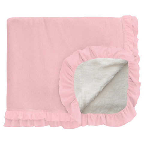 KicKee Pants Solid Lotus Sherpa-Lined Double Ruffle Toddler Blanket, KicKee Pants, Fluffle Toddler Blanket, KicKee, KicKee Pants, KicKee Pants Sherpa-Lined Double Ruffle Toddler Blanket, KP A