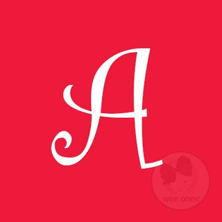 Medium Red w/White Initial Hair Bow on Clippie, Wee Ones, Alligator Clip, Alligator Clip Hair Bow, cf-type-hair-bow, cf-vendor-wee-ones, Clippie, CM22, Grosgrain, Hair Bow, Initial, Initial H