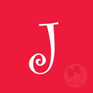 Medium Red w/White Initial Hair Bow on Clippie, Wee Ones, Alligator Clip, Alligator Clip Hair Bow, cf-type-hair-bow, cf-vendor-wee-ones, Clippie, CM22, Grosgrain, Hair Bow, Initial, Initial H