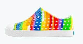 Native Jefferson Stripes Print - Shell White / Shell White / Rainbow Multi Stripes, Native, Boys Shoes, cf-size-c12, cf-size-c13, cf-size-c4, cf-size-c5, cf-size-c6, cf-size-c7, cf-size-c8, c