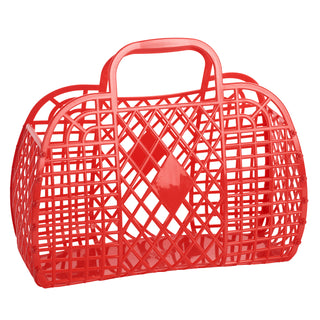 Sun Jellies Large Retro Basket - Red, Sun Jellies, Jelly Bag, Sun Jellies, Sun Jellies Bag, Sun Jellies Large Retro Basket, Sun Jellies Large Retro Basket - Red, Sun Jellies Red, Sun Jellies 